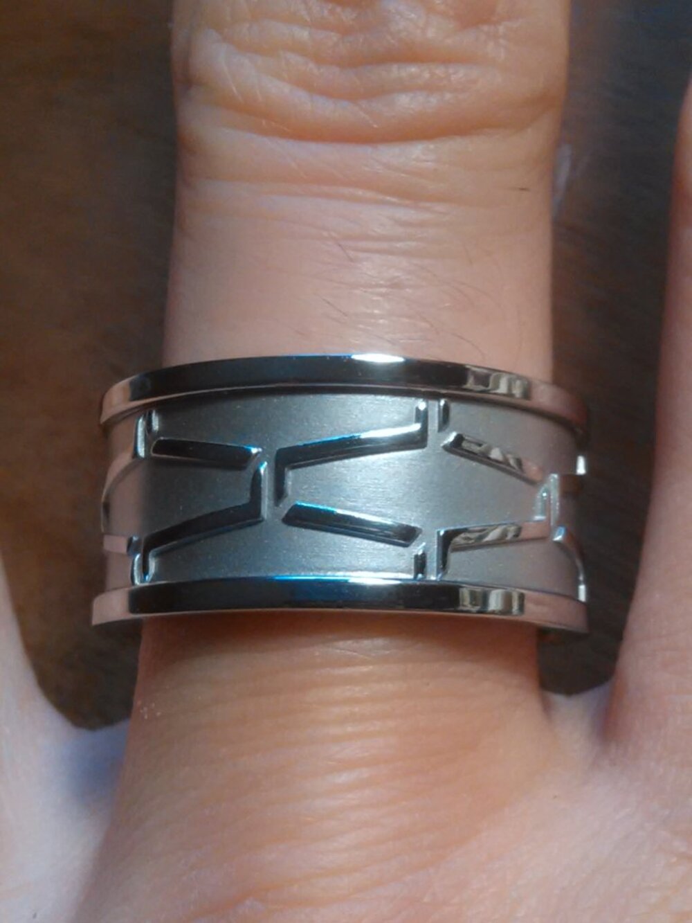 Calvin Klein Abstract Stainless Steel Ring (Size 10)
